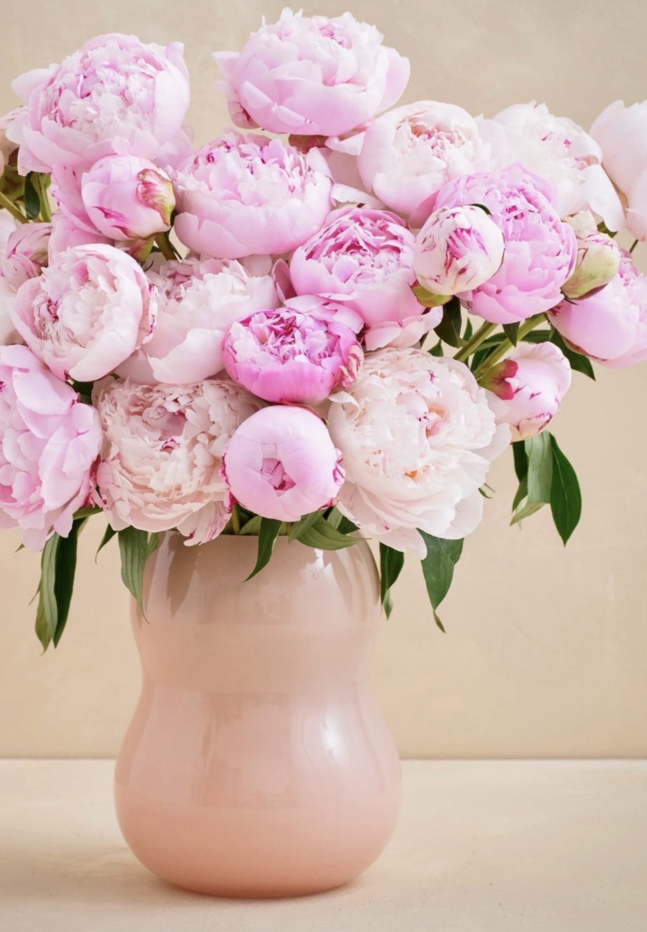Pink peonies in a floral arrangement